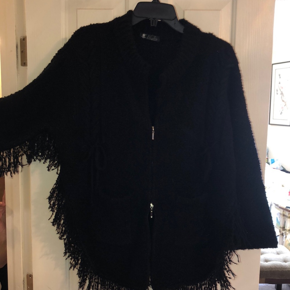 Fashion on black sweater wool